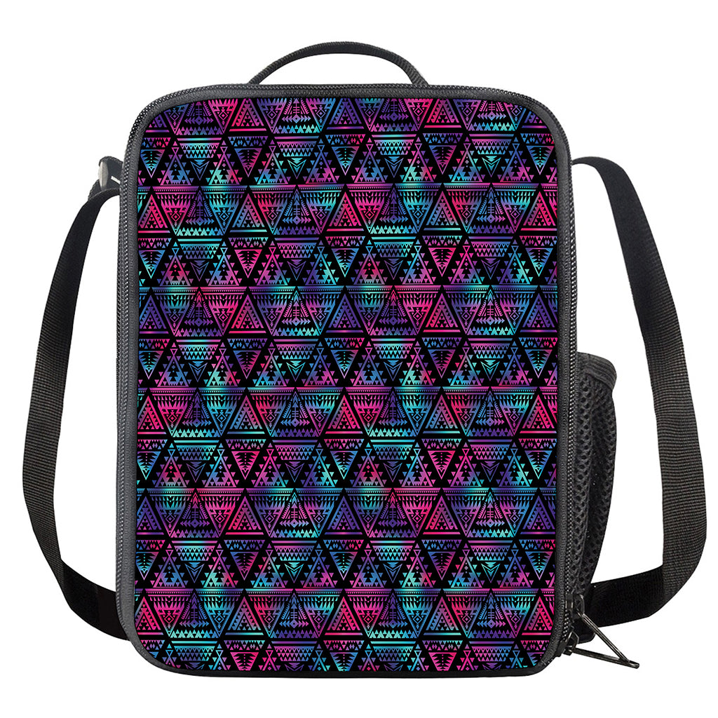 Triangle Ethnic Navajo Pattern Print Crossbody Lunch Bag