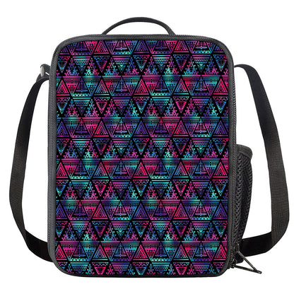 Triangle Ethnic Navajo Pattern Print Crossbody Lunch Bag