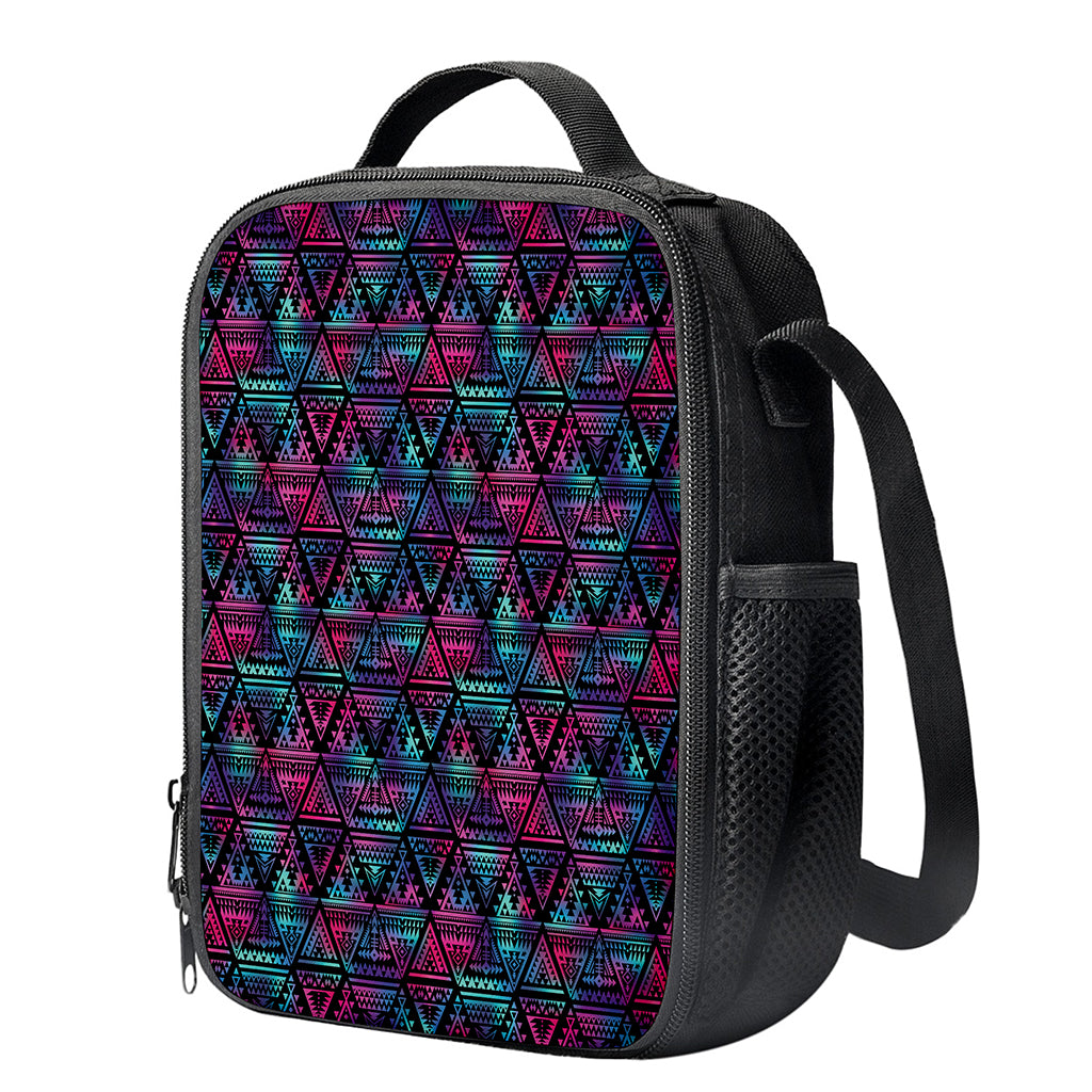 Triangle Ethnic Navajo Pattern Print Crossbody Lunch Bag