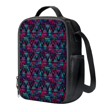 Triangle Ethnic Navajo Pattern Print Crossbody Lunch Bag