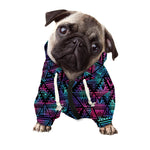 Triangle Ethnic Navajo Pattern Print Dog Zip Up Hoodie