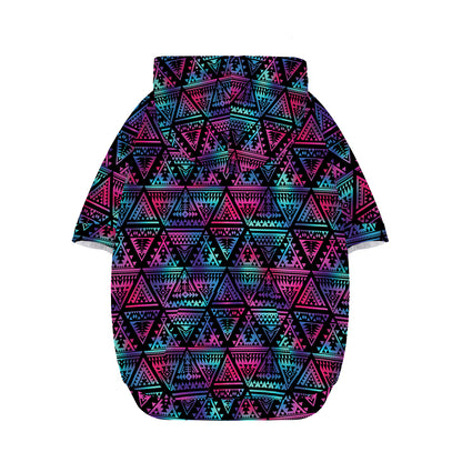 Triangle Ethnic Navajo Pattern Print Dog Zip Up Hoodie