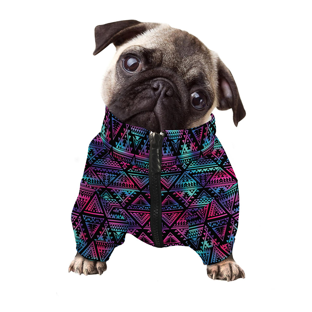 Triangle Ethnic Navajo Pattern Print Dog Zip Up Jacket
