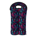 Triangle Ethnic Navajo Pattern Print Double Neoprene Wine Tote