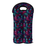 Triangle Ethnic Navajo Pattern Print Double Neoprene Wine Tote