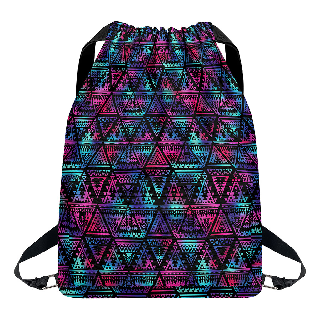 Triangle Ethnic Navajo Pattern Print Drawstring Backpack