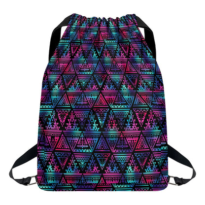Triangle Ethnic Navajo Pattern Print Drawstring Backpack