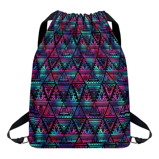 Triangle Ethnic Navajo Pattern Print Drawstring Backpack