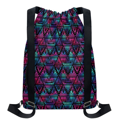 Triangle Ethnic Navajo Pattern Print Drawstring Backpack