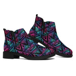 Triangle Ethnic Navajo Pattern Print Flat Ankle Boots