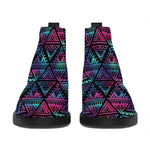 Triangle Ethnic Navajo Pattern Print Flat Ankle Boots