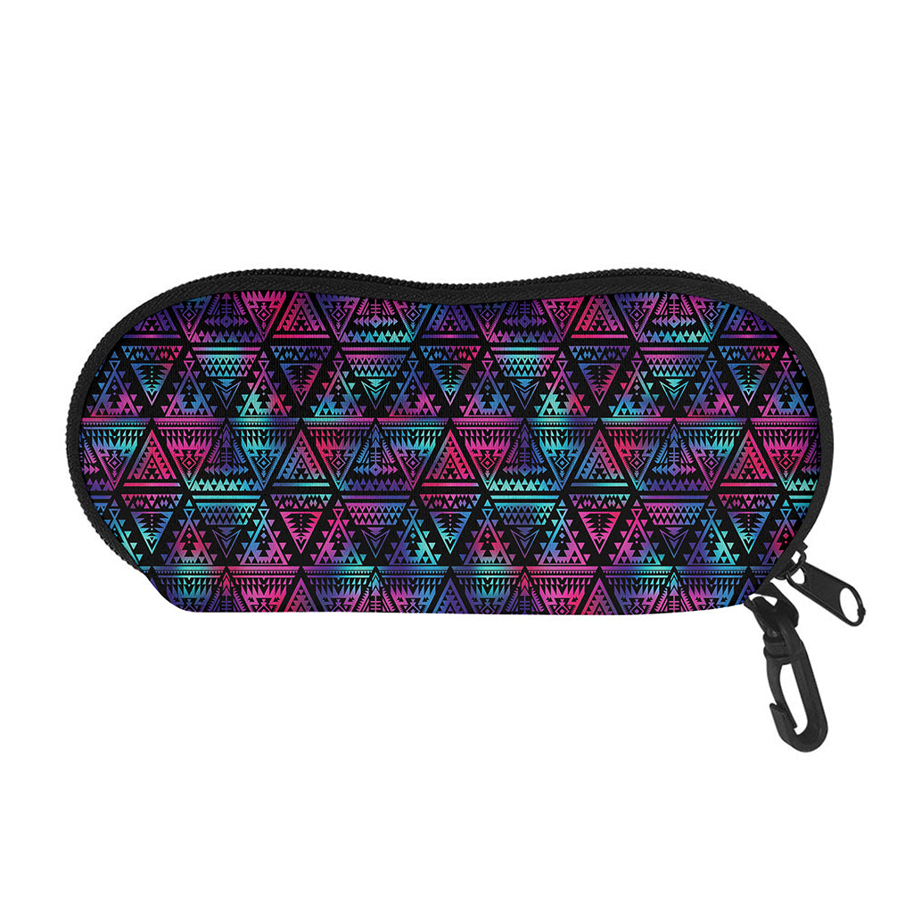 Triangle Ethnic Navajo Pattern Print Glasses Case