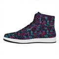 Triangle Ethnic Navajo Pattern Print High Top Leather Sneakers
