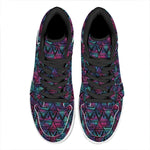 Triangle Ethnic Navajo Pattern Print High Top Leather Sneakers