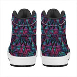 Triangle Ethnic Navajo Pattern Print High Top Leather Sneakers