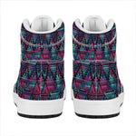 Triangle Ethnic Navajo Pattern Print High Top Leather Sneakers
