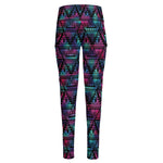 Triangle Ethnic Navajo Pattern Print High-Waisted Pocket Leggings