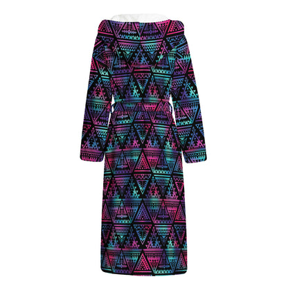 Triangle Ethnic Navajo Pattern Print Hooded Bathrobe