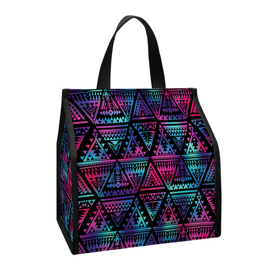 Triangle Ethnic Navajo Pattern Print Insulated Lunch Tote