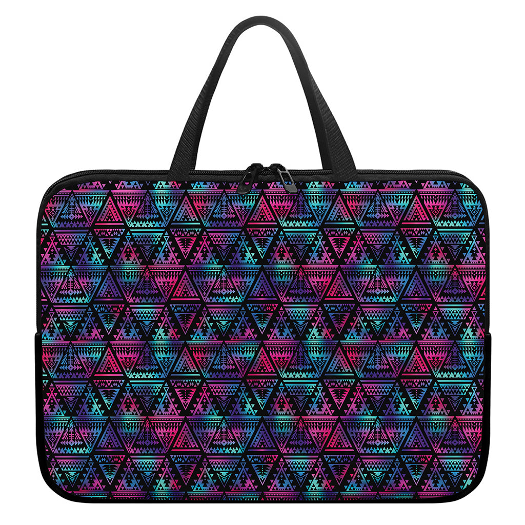 Triangle Ethnic Navajo Pattern Print Laptop Sleeve With Handle