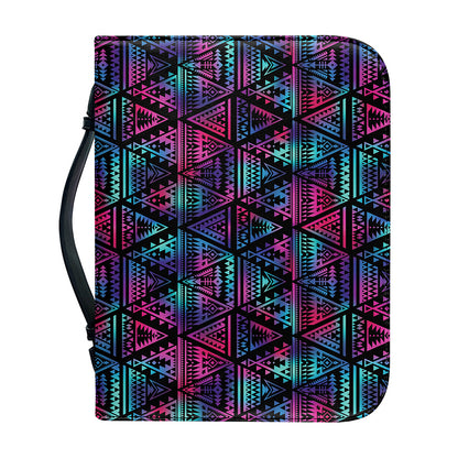 Triangle Ethnic Navajo Pattern Print Leather Bible Cover