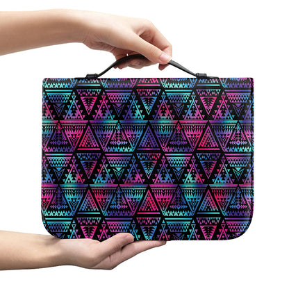 Triangle Ethnic Navajo Pattern Print Leather Bible Cover