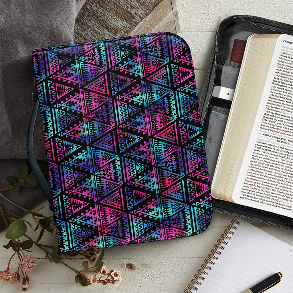 Triangle Ethnic Navajo Pattern Print Leather Bible Cover