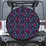 Triangle Ethnic Navajo Pattern Print Leather Spare Tire Cover