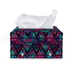 Triangle Ethnic Navajo Pattern Print Leather Tissue Box Cover