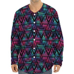 Triangle Ethnic Navajo Pattern Print Long Sleeve Baseball Jersey