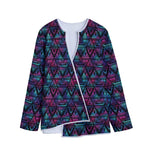 Triangle Ethnic Navajo Pattern Print Long Sleeve Short Coat