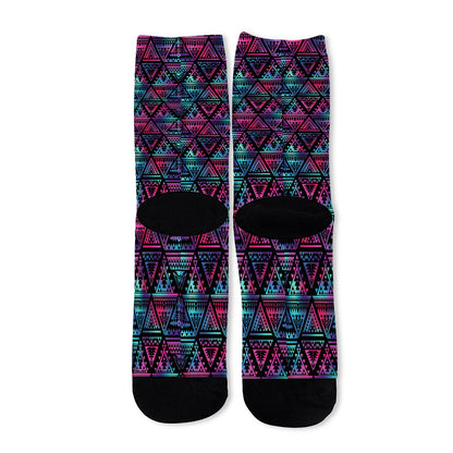 Triangle Ethnic Navajo Pattern Print Long Socks