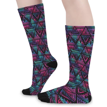 Triangle Ethnic Navajo Pattern Print Long Socks