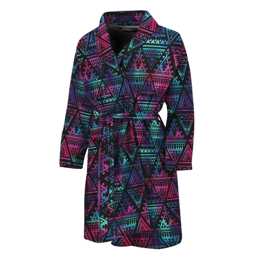 Triangle Ethnic Navajo Pattern Print Men's Bathrobe