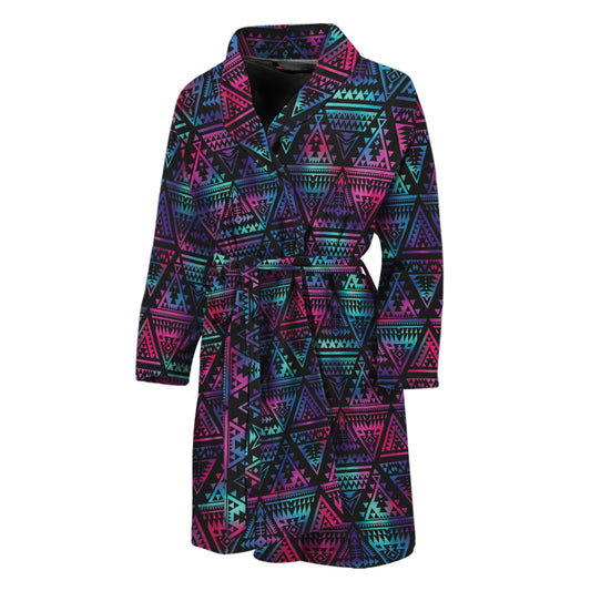Triangle Ethnic Navajo Pattern Print Men's Bathrobe