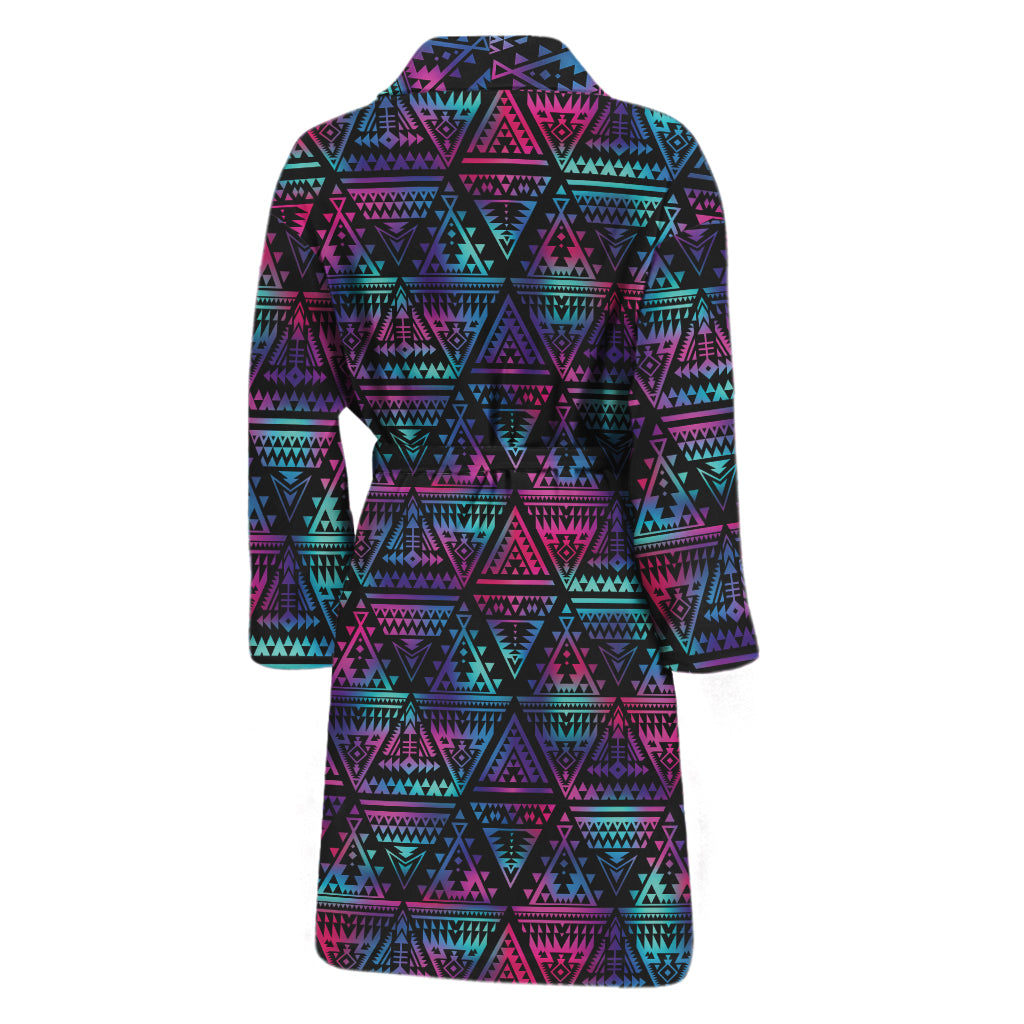 Triangle Ethnic Navajo Pattern Print Men's Bathrobe