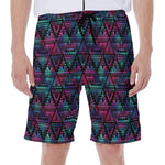 Triangle Ethnic Navajo Pattern Print Men's Beach Shorts