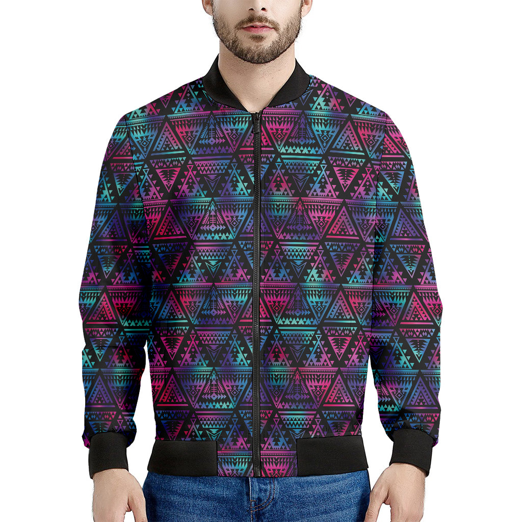 Triangle Ethnic Navajo Pattern Print Men's Bomber Jacket