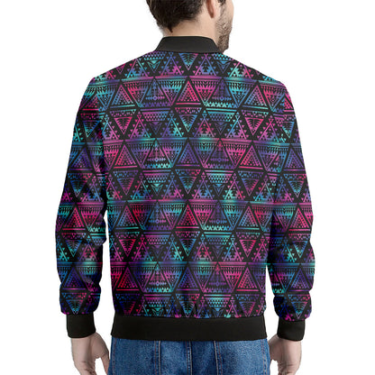 Triangle Ethnic Navajo Pattern Print Men's Bomber Jacket