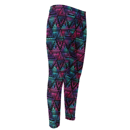 Triangle Ethnic Navajo Pattern Print Men's Compression Pants