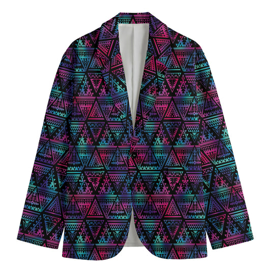 Triangle Ethnic Navajo Pattern Print Men's Cotton Blazer