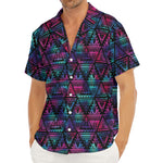 Triangle Ethnic Navajo Pattern Print Men's Deep V-Neck Shirt