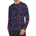 Triangle Ethnic Navajo Pattern Print Men's Long Sleeve Rash Guard