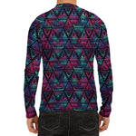 Triangle Ethnic Navajo Pattern Print Men's Long Sleeve Rash Guard