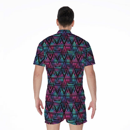Triangle Ethnic Navajo Pattern Print Men's Rompers