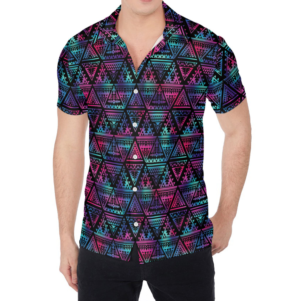 Triangle Ethnic Navajo Pattern Print Men's Shirt