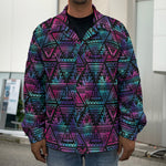 Triangle Ethnic Navajo Pattern Print Men's Shirt Jacket