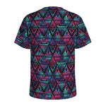 Triangle Ethnic Navajo Pattern Print Men's Sports T-Shirt