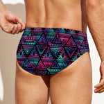 Triangle Ethnic Navajo Pattern Print Men's Swim Briefs