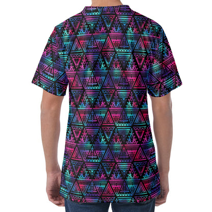 Triangle Ethnic Navajo Pattern Print Men's Velvet T-Shirt